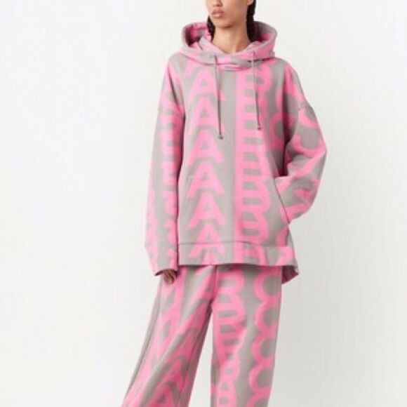 Marc Jacobs Monogram Hoodie Pink Taupe - Picture 1 of 9
